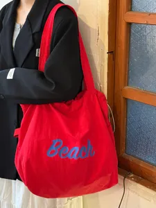 Koreanische Buchstaben Druck Canvas Tragetasche, lässige große Schultertasche für Damen.