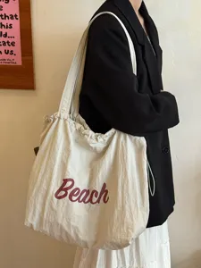 Koreanischer Stil Segeltuch Umhängetasche große Kapazität Strand Buchdruck Tasche für Damen.