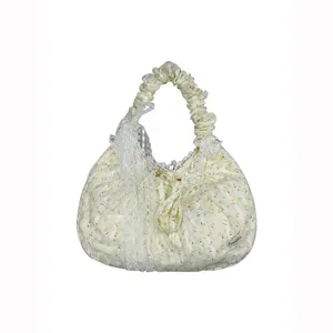 Bolso de mano de lona con encaje floral de estilo coreano bolsa cruzada casual de mujer
