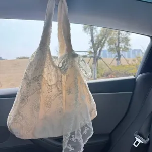 Γυναικεία τσάντα tote με δαντέλα κορεατικού στιλ μεγάλη χωρητικότητα τσάντα ώμου για εργασία