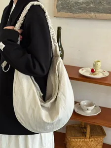 Korean style gathered drawstring cloud bag women large capacity lazy shoulder crossbody bag
