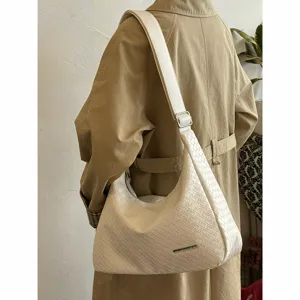Große gewebte Tasche Damen Umhängetasche modische elegante Handtasche für Alltag Shopper