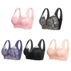 Soutien-gorge push-up sans armatures pour femmes en dentelle confortable au quotidien