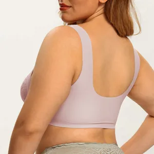 Reggiseno donna taglie forti senza ferretto e senza cuciture con comodo schiena a U