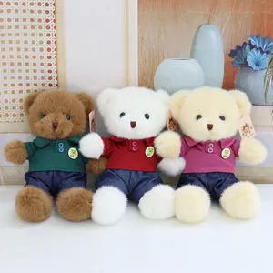 Cute dressed teddy bear plush toy set, soft stuffed animal doll birthday gift for kids.