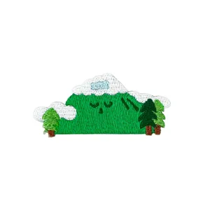 Süßer grüner Berg bestickter Aufnäher für DIY Kleidung, Hüte, Taschen und Jacken.