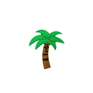 Embroidered palm tree patch for clothing DIY decoration, iron-on sew-on beach badge appliques.