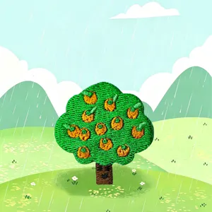 Cute cartoon tree embroidery patch DIY clothing bag hat badge accessory decorative applique