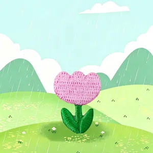 DIY embroidered tulip flower patch, decorative badge for clothing, bags, hats and shoes.