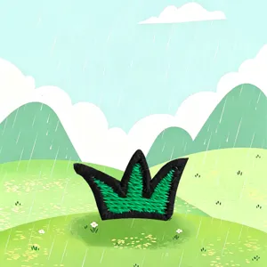 DIY embroidered crown patch badge for clothing, bags and hats decoration. Detailed close-up.