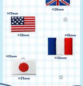National flag embroidered patches, woven armband badges, DIY clothing accessories and decor.