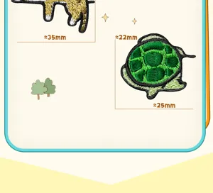 Jolis patchs brodés d'animaux de dessin animé, accessoires DIY style coréen avec tailles.