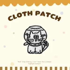 Cute cat space helmet embroidered cloth patch DIY clothing repair accessory appliques