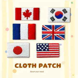 Embroidered National Flag Cloth Patches Iron On DIY Applique Badge For Clothing Backpack Jacket Hat Decoration