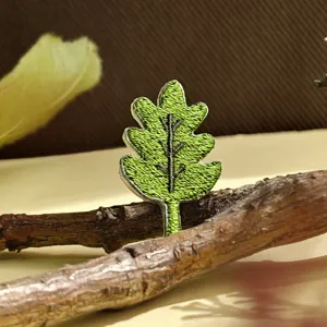Green Leaf Embroidered Patch Forest Style Cloth Applique DIY Clothing Accessory Main Image
