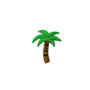 Embroidered Palm Tree Patch Cute Green Plant Applique DIY Clothing Accessories Iron On