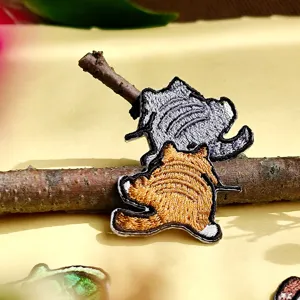 Patchs brodés animaux de dessin animé mignons badges thermocollants bricolage artisanat