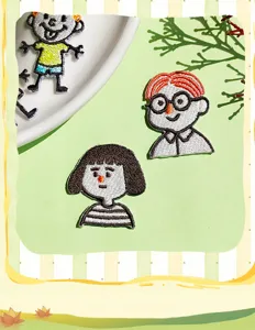 Patchs brodés de personnages de dessin animé mignons pour DIY vêtements sacs, badge de qualité.