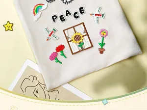 DIY cute embroidered cloth patches, Korean style cartoon decorative badges for clothes and bags.