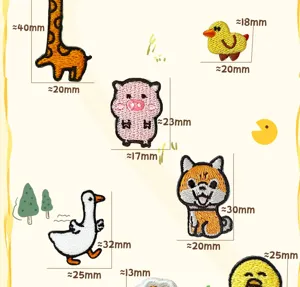 Cute animal embroidery patches cartoon sew on badge iron on clothing repair appliques