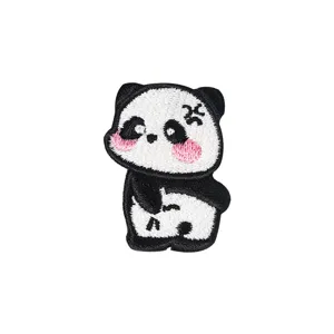 Süßer Cartoon Panda Stickerei Aufnäher DIY Kleidung Zubehör zum Aufbügeln für Jacken