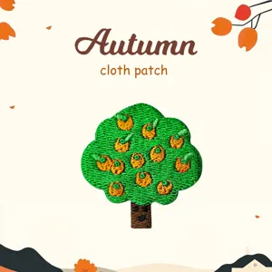 Toppa in tessuto con albero autunnale simpatica spilla ricamata fai-da-te per abbigliamento decorativo