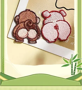 Ensemble de patchs brodés d'animaux de dessin animé mignons, badge en tissu délicat.