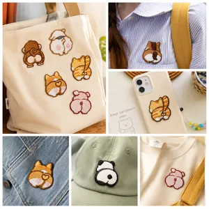 Adorables patchs brodes d'animaux de dessin anime bricolage vetements badges thermocollants