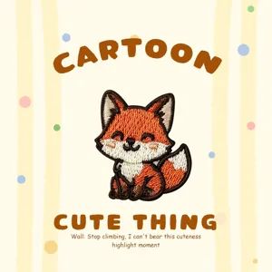 Süßer Cartoon Fuchs Besticktes Bügelbild DIY Kleidung Zubehör Abzeichen für Taschen und Kleidung