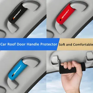 Universal Car Roof Grab Handle Protective Cover Soft Velvet Interior Modification Accessories With Sport Logo