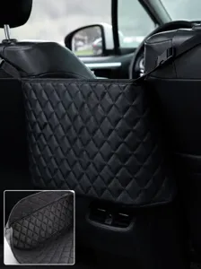 Organizador de asiento de coche de cuero entre asientos bolsa de red colgante detalle
