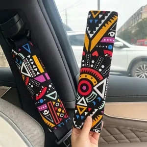 Bohemian Geometric Car Seat Belt Cover Soft Comfortable Shoulder Protection Pad 1Pcs