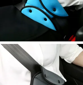 Ajusteur de ceinture de sécurité voiture tissu doux triangulaire pliable bouton pression