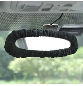 Copertura per specchietto retrovisore auto in peluche nera protezione interna morbida
