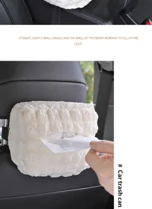 Scatola di fazzoletti per auto appesa tessuto puff organizzatore sedile posteriore.