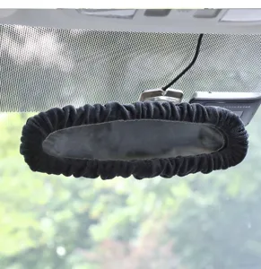Copertura per specchietto retrovisore auto in peluche nero decorazione morbida 1pz