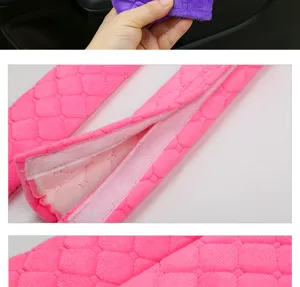 Car seat belt shoulder pad plush soft quilted design universal auto accessory comfort protector 2pcs
