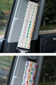 Creative fabric car seat belt shoulder pad decorative cute interior protector strap cover