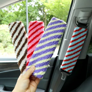 Fluffy car seatbelt shoulder pads cute lamb wool seat belt covers soft auto accessories