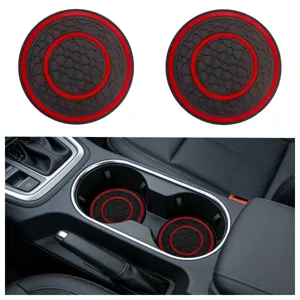 Car Cup Coaster Anti-Slip Mat Universal Automotive Interior Accessories Honeycomb Pattern PVC Round Coaster For Vehicles