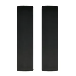 Black plush car seat belt shoulder pads, soft comfortable auto safety belt cushion cover main view