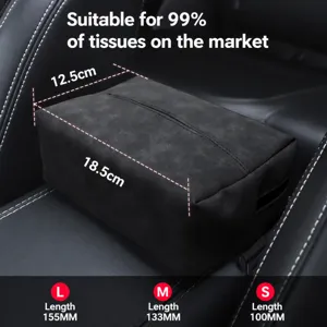Auto suede tissuebox multifunctionele servettenhouder voor auto maten L M en S