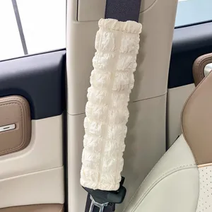 Soft puff car seat belt cover anti-choke shoulder pad shoulder protector in beige color