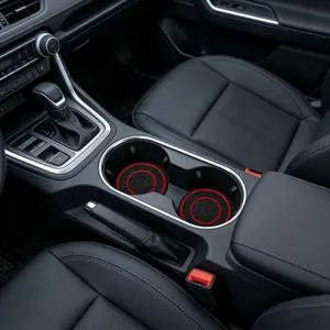 Car cup holder coasters anti-slip silicone inserts dual ring red black for auto
