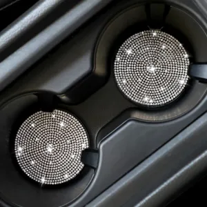 Glitzernde Strass Auto-Getränkehalter-Untersetzer, rutschfeste Diamant-Zubehörteile.