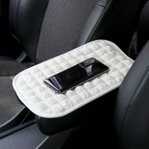 Auto Armlehnenkissen weiße Puff Design weich bequem universell Mittelkonsole Abdeckung Auto
