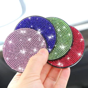 Glitzernde Strass Auto Tassenunterlage rutschfeste Diamant Getränkehalter 4 Stück Set