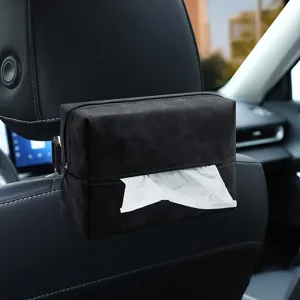 Autostoel Rugleuning Tissuebox Houder Multifunctionele Suede Lederen Servettendouche Hangende Auto Interieur Opbergorganizer