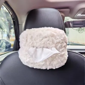 Soportes para Pañuelos de Coche de Peluche Visera Colgante Caja de Pañuelos Automática Bolsa Minimalista para Interior de Automóvil