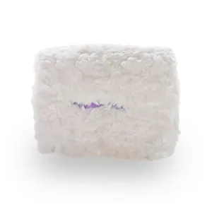 Hermosa caja de pañuelos para coche de felpa blanca soporte colgante para visera.